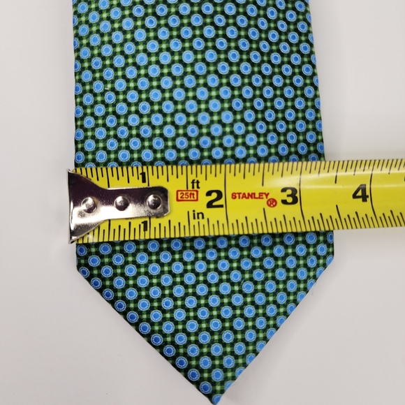ERMENEGILDO ZEGNA Blue & Green Silk Tie. - Picture 3 of 9